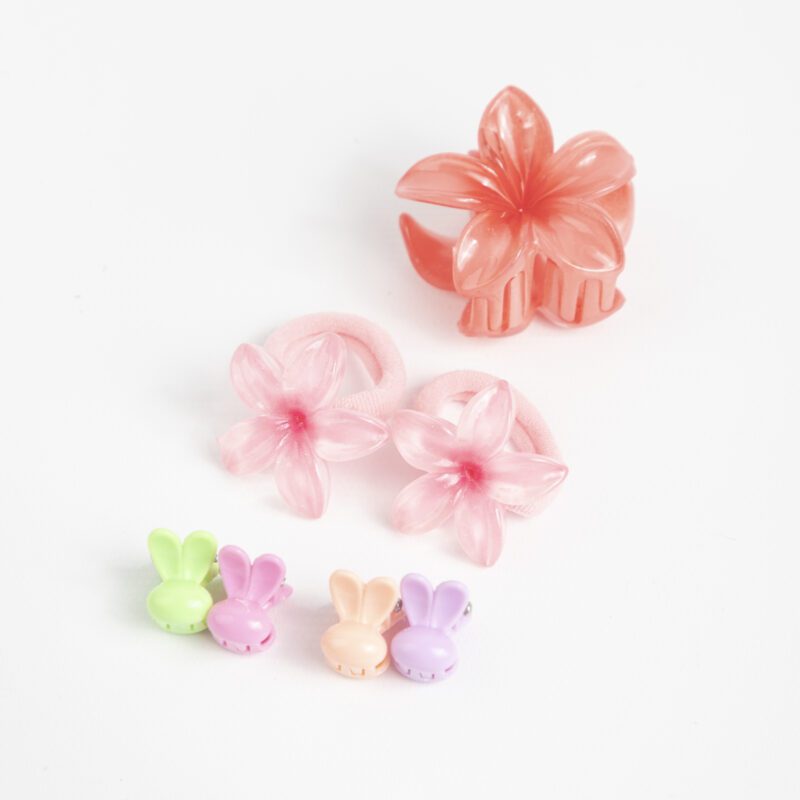 KIT DE HEBILLAS DE FLORES + GOMITAS DE COLORES - Imagen 2