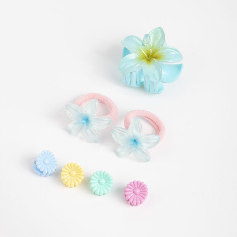 KIT DE HEBILLAS DE FLORES + GOMITAS DE COLORES - Imagen 4