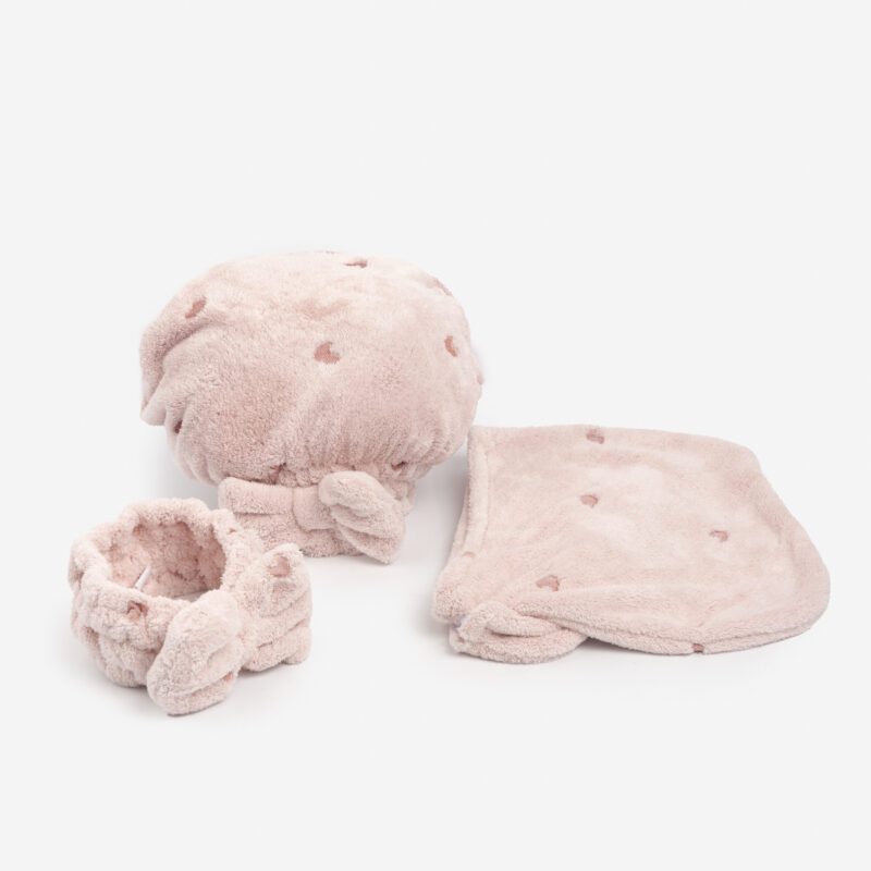 KIT GORRO PARA CABELLO CON VINCHA DE CORAZONES - Imagen 3