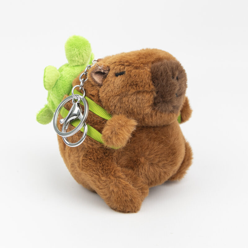 LLAVERO CHARMS CAPIBARA CON MOCHILA DE TORTUGA