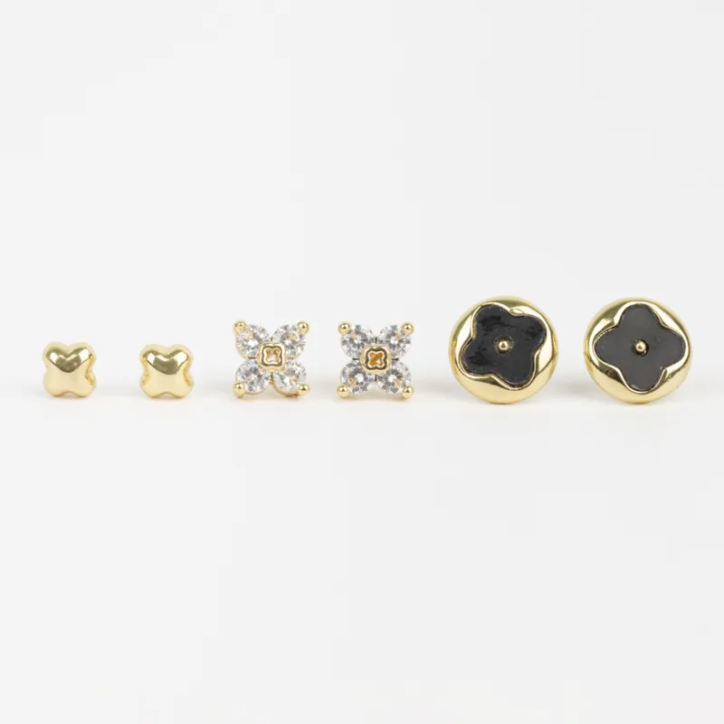 KIT DE 3 AROS BAÑADO EN ORO
