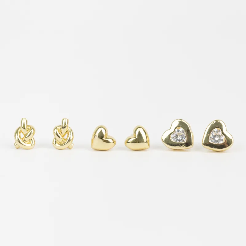 KIT DE 3 AROS BAÑADOS EN ORO