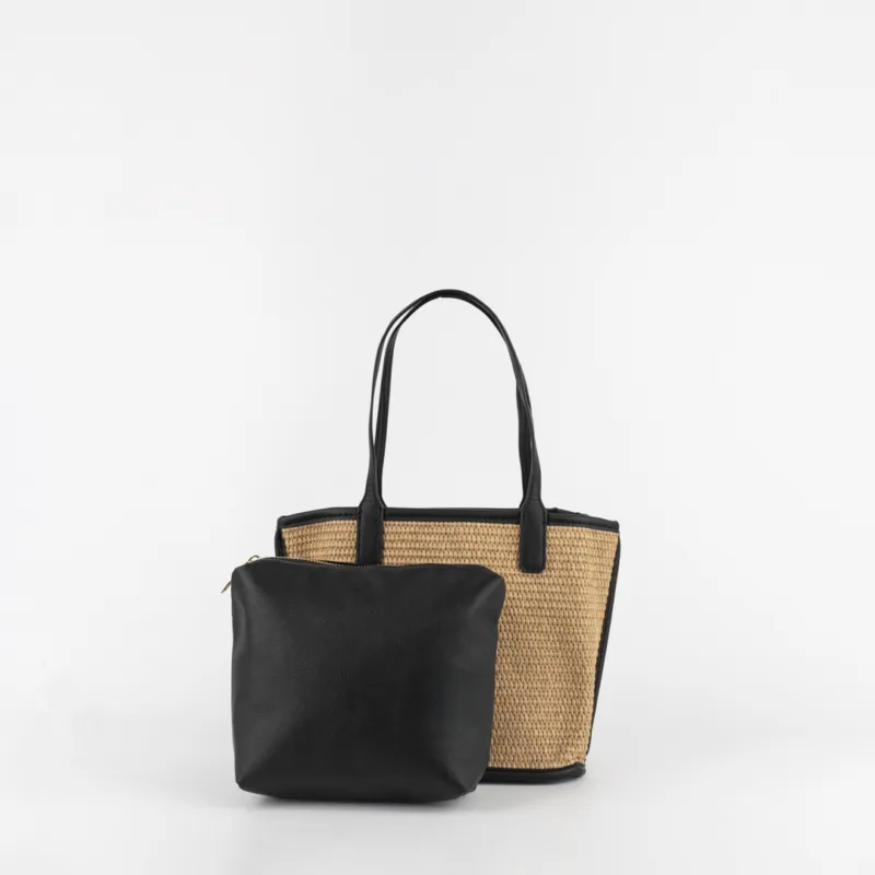 SET CARTERA TEJIDA + POUCH