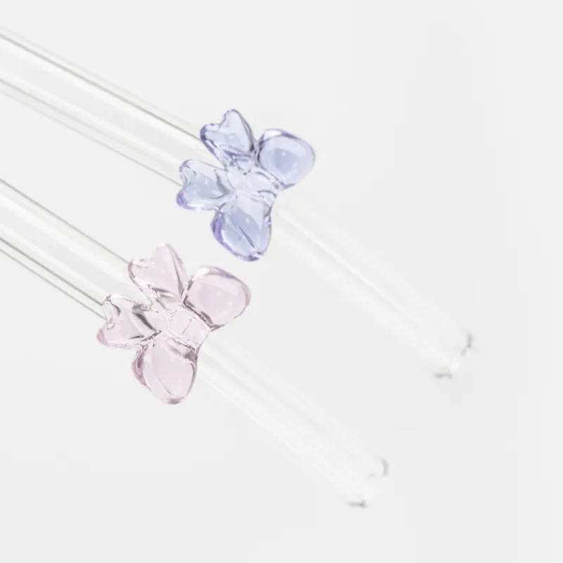 Set de sorbetes de vidrio reutilizables con cepillo