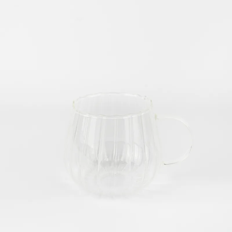 TAZA DE VIDRIO ONDULADA