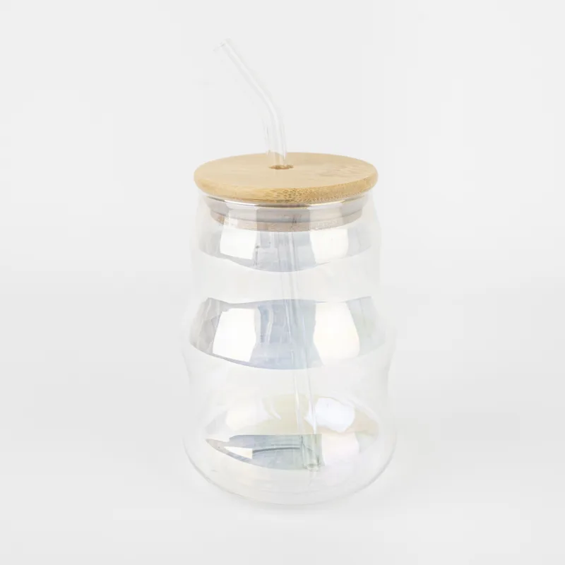 VASO DE VIDRIO ONDULADO TORNASOL